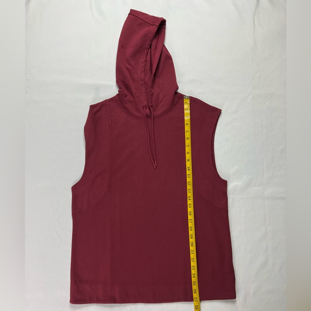 Athleta Sundown Red Sleeveless Activewear Gym Weights Walking Sweatshirt Hoodie - Picture 10 of 12